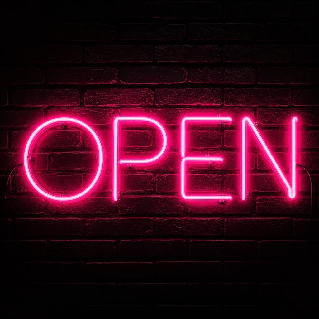 Open neon sign